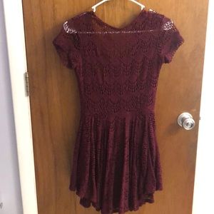 Maroon lace dress
